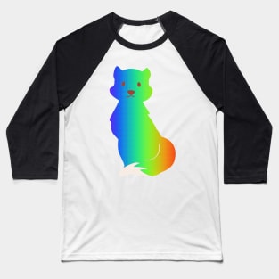 Colourful fox pattern - Rainbow Baseball T-Shirt